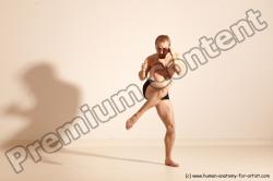 Underwear Martial art Man White Moving poses Slim Short Blond Dynamic poses Academic